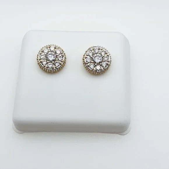14K Gold Plated Cubic Zircon Earrings, INUS1BR113